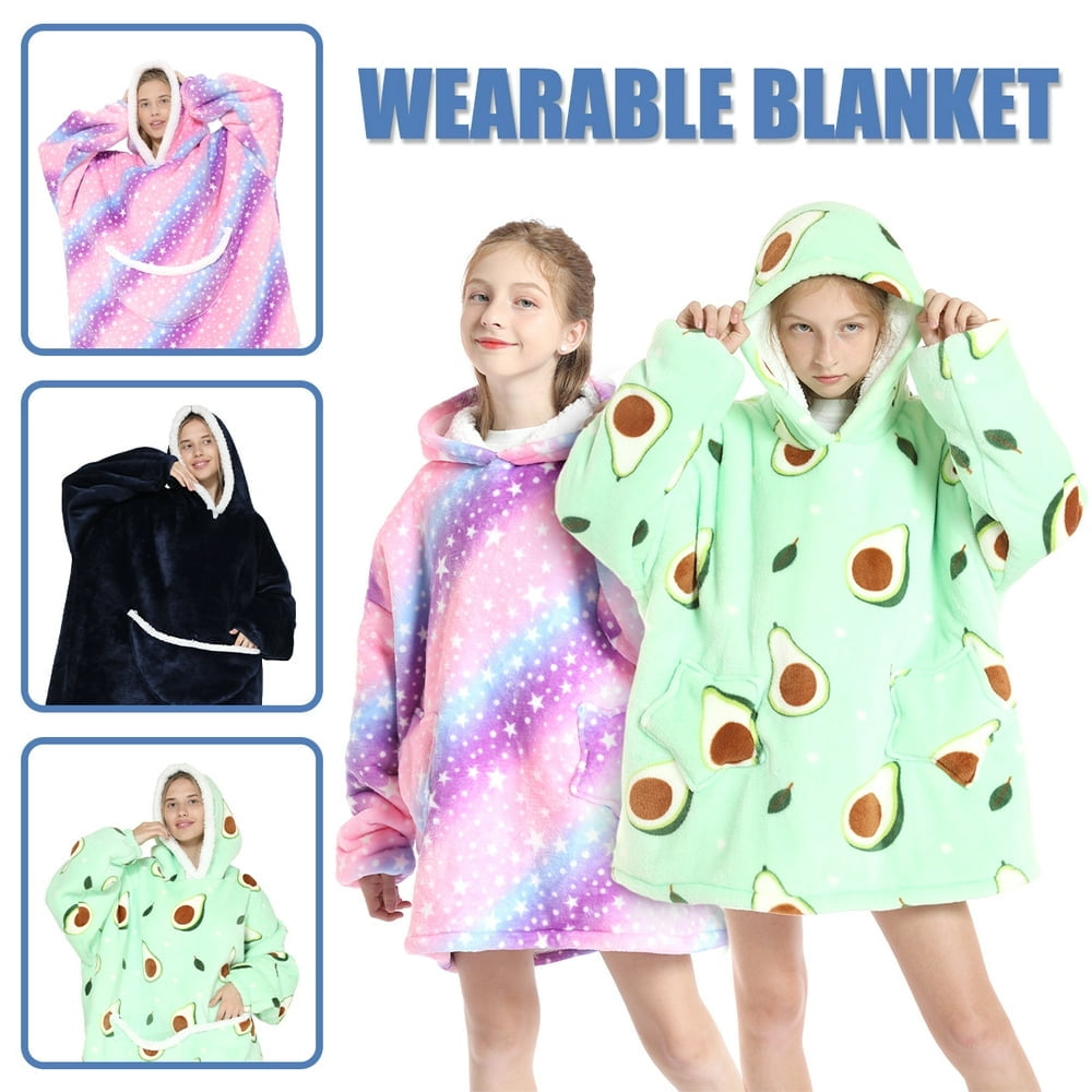 Wearable Blanket Sweatshirt Hoodie Comfy Fluffy Avocado Blanket
