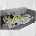 thumbnail image 6 of Baseball Soft Flannel Fleece Blanket, Pitcher Hits the Ball Fast Stars All over the Bat Speed Strong Game Team Graphic, Cozy Plush for Indoor and Outdoor Use, 70" x 90", White Green, by Ambesonne, 6 of 6