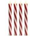 thumbnail image 2 of Northlight Candy Cane Striped Flameless Tapered Christmas Candles - 9.5" - Red and White - Set of 4, 2 of 9