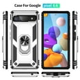 thumbnail image 6 of for Google Pixel 6A 6.1-inch Phone Case, Impact Resistant Metal Ring Magnetic Support Kickstand Drop Protector Cover for Google Pixel 6A 6.1-inch,Silver,For Google Pixel 6A, 6 of 15