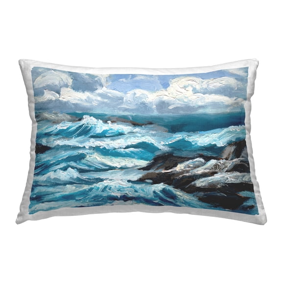 Stupell Industries Rough Sea Waves Splash Decorative Printed Throw Pillow Design by Melissa Wang .
