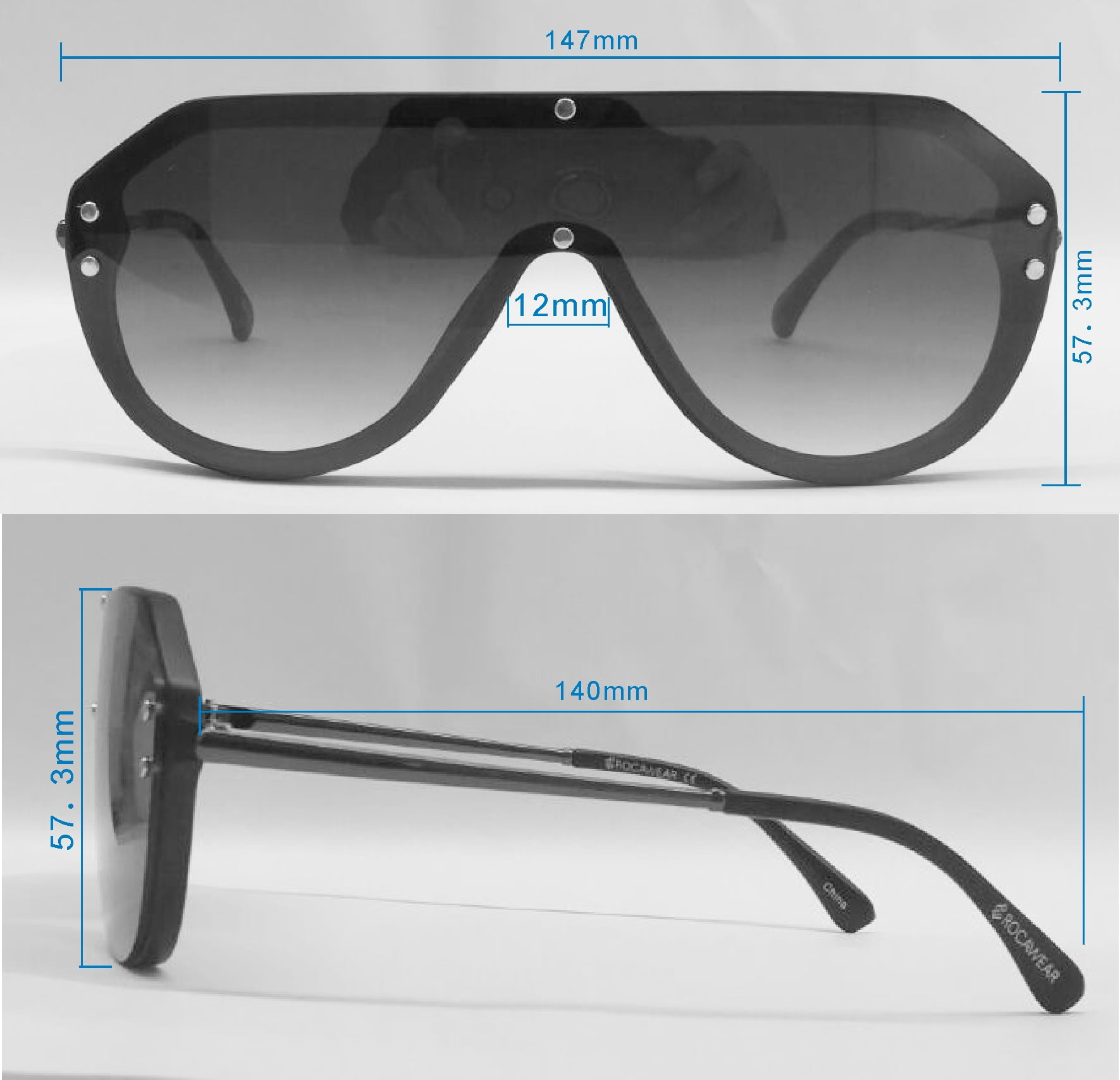 Rocawear men's R1509 UV400 Shield Sunglasses - Aviator Design