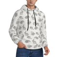 thumbnail image 2 of Uemuo Hand Drawn Squirrel Pattern Men's Hoodie - Casual Pullover Hoodie with Kangaroo Pocket, Stylish Hooded Sweatshirt for Everyday Wear-Medium, 2 of 7