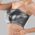 thumbnail image 4 of adviicd Going Out Tops Womens Tube Tops Off Shoulder Seamless Ribbed Strapless Sleeveless Side Ruched Slim Fitted Summer Going Out Top(Gray,S), 4 of 5