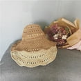 thumbnail image 3 of SikaFu Versatile Handmade Crochet, Mesh, Large Brimmed Straw Hat For Children, Summer Korean Version Fisherman Hat For Outings, Sun Hat, Foldable At Will, 3 of 6