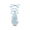 thumbnail image 2 of BLISSFUL STEP Women Lace Up Clear Strap Block Heels Sandals Sky Blue 7, 2 of 7