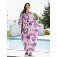 thumbnail image 6 of EDOLYNSA Women's Floral Print Kaftan Dress Boho Maxi Beach Dresses Bat Sleeve Long Caftan Loungewear Oversized Summer Outwear, 6 of 8