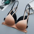 thumbnail image 5 of Aayomet Push Up Bras for Women Breasts Gathering Beautiful Back Bra Front Buckle Back No Steel Ring Triangular (Beige, One Size), 5 of 5