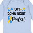 thumbnail image 4 of Inktastic Just Down Right Perfect Down Syndrome Awareness Ribbon Boys or Girls Long Sleeve Baby Bodysuit, 4 of 5