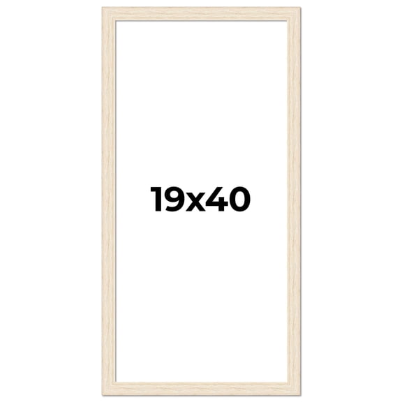 19x40 Frame White Barnwood Picture Frame Includes UV Acrylic Plexiglass, Acid Free Foam Backing