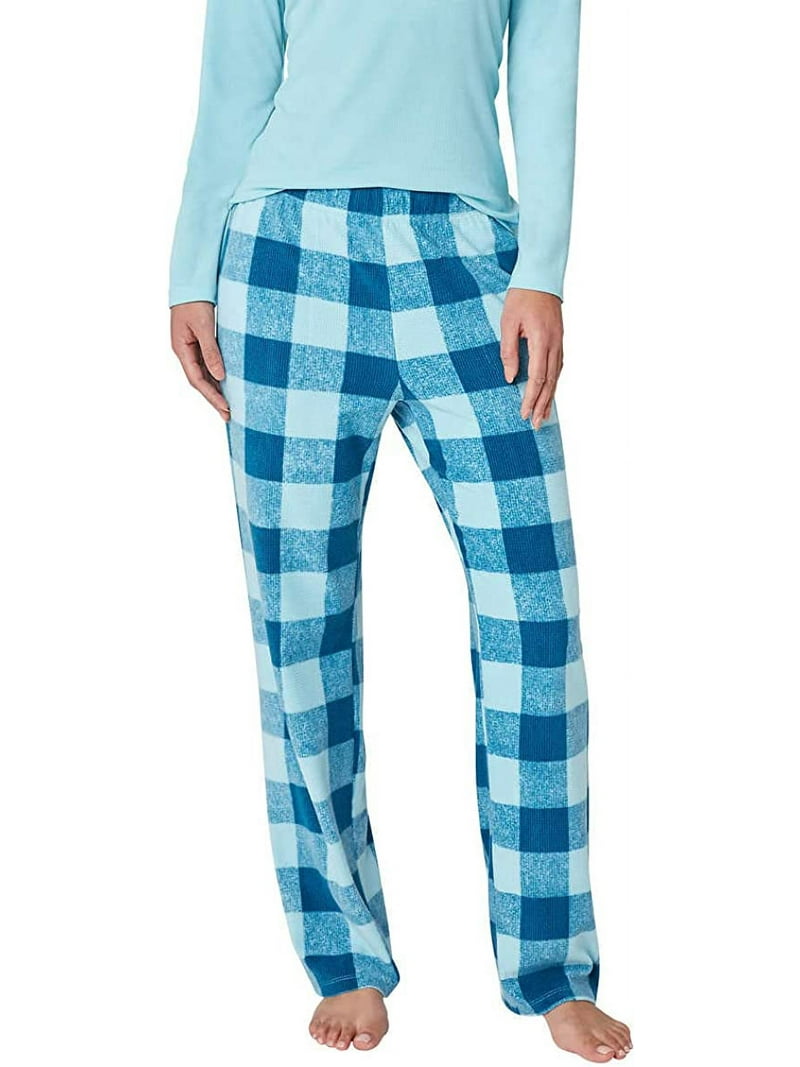 Eddie Bauer Ladies' 3-Piece Waffle Fleece Pajama Set 1608997 Blue
