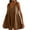 Coffee, variant on WQQZJJ Women's Sleeveless V-Neck Dress, Solid Color Pleated Loose Dresses Summer Casual Straps Mini Dress