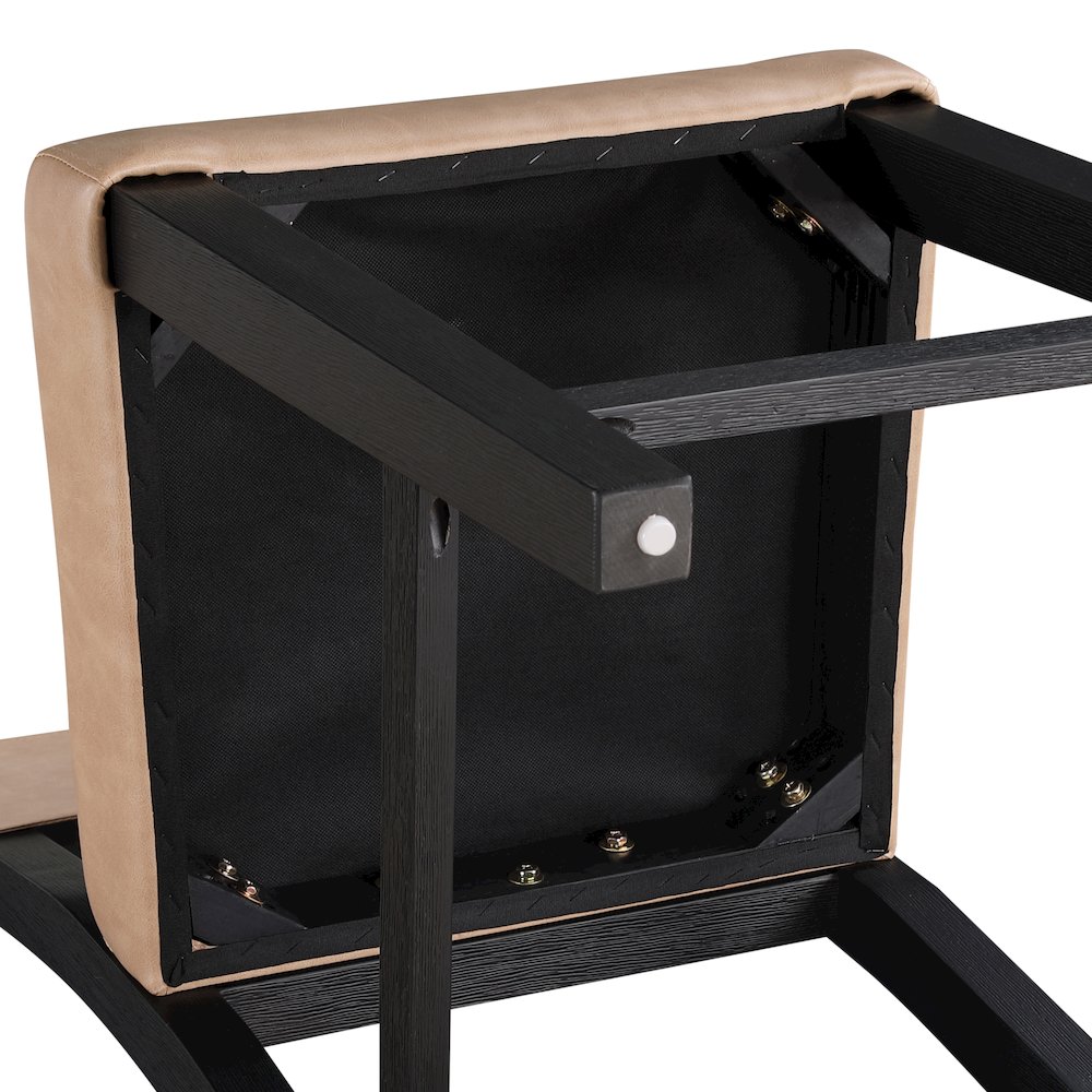 Steve Silver Aubrey Modern Faux Leather Dining Counter Chair, Black/Camel