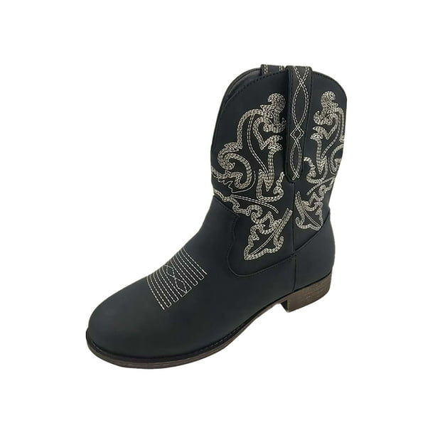Audeban Women's Western Cowboy Boots with PullUp Tabs MidCalf Cowgirl