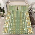 thumbnail image 2 of jejeloiu Ancient Bohemian Aztec Full Size Sheets,Geometric Floral Print Bed Sheets,Green Orange Sheet Sets For Men Women,Super Cozy Room Decor,4-Piece, 2 of 7