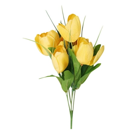 Artificial Flowers Simulation Of 6 Prongs Tulips Bouquet Table ...