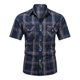 thumbnail image 1 of Camiseta de Manga Corta de la Moda de los Hombres Casual Color Sólido Bolsillos de Carga Botones Gira Cuello Superior, 1 of 5
