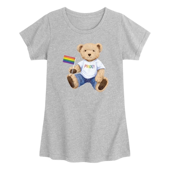 Instant Message - Pride Teddy Bear -Toddler Girls Short Sleeve T-shirt Toddler Short Sleeve Graphic T-Shirt