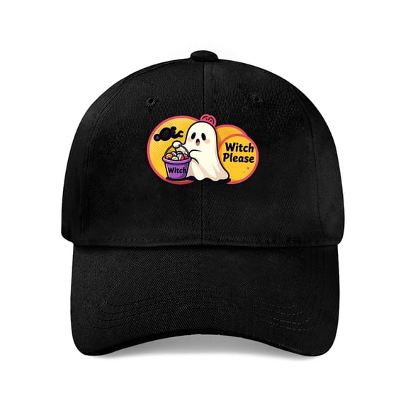 LNFAUEAPRINT Halloween Ghost Holding Candy Baseball Cap, Adjustable Dad Hat