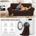 thumbnail image 6 of JIATER 2-Piece Armchair Sofa Cover Stretch Couch Cover Washable Sofa Slipcover Furniture Protector with 1 Cushion Cover,Coffee, 6 of 7