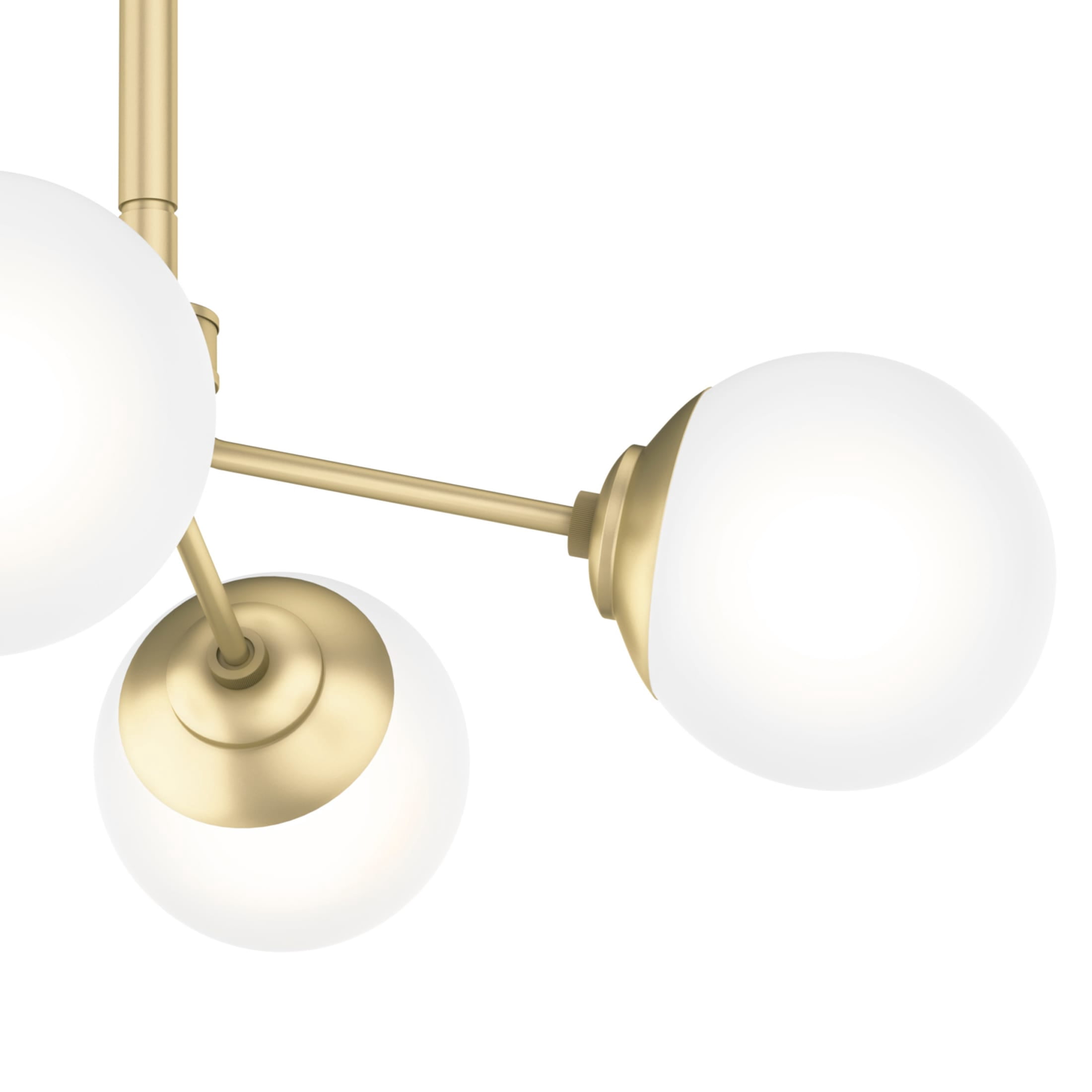 Hunter - Hepburn 4-light Modern Brass, Large Chandelier, Dimmable, Modern Style, Sputnik Shaped, for Bedrooms, Dining, Living Rooms - 19016