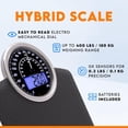 thumbnail image 2 of Hybrid 2-in-1 Analog & Digital Weighing Scale for Body Weight up to 400lbs - Thick Tempered Glass Extra Large Display Easy Read Bathroom New Black Nova, 2 of 4