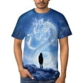 thumbnail image 4 of LAOLIUSN Men's Dragon Graphic T-Shirt, Fantasy Allover Print Tee, 88% Polyester 12% Spandex, Short Sleeve Casual Shirt, Sizes S-4XL, 4 of 7