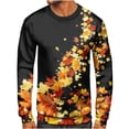 thumbnail image 2 of Fesfesfes Mens Halloween Shirts Round Neck Sweater Non Printing Casual Sweatshirt Long Sleeved Top Sweater Under 10$, 2 of 5