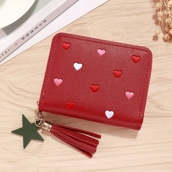 SDOTXA 1pc Mini Cute Credit Card Holder  Zipper Around Coin Purse  Women‘s Fashion Clutch Wallet