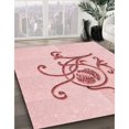 thumbnail image 3 of Ahgly Company Tapis Rectangulaire Lavable en Machine Intérieur Transitionnel Rouge Pastel Rose, 4 Pieds x 6 Pieds, 3 of 7