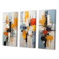 thumbnail image 3 of Designart "Deconstructed Colorfields Minimalist Abstraction II" Abstract Painting Wall Art Set Of 3 - Modern Blue Gallery Wall Set For Home Decor, 3 of 6