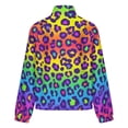 thumbnail image 6 of Jackets for Women Winter Coat Jackets Flannel Stand Collar Jacket(Colorful Leopard Print Pattern,Size:S-4XL), 6 of 7