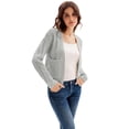 thumbnail image 4 of GK Open Front Loose Outwear Coats Cable Knit Cardigan Sweaters Long Sleeve Beige, 4 of 8