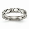 Titanium Polished Criss Cross Grooved Ring Size: 8; for Adults and Teens; for Women and Men