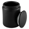 thumbnail image 1 of Thyme & Table, Large Ceramic Ribbed Kitchen Organization Jar, Black, 1 of 6