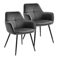 thumbnail image 1 of Set de 2 Sillas Terciopelo con Descansa Brazos para Comedor gris, 1 of 7