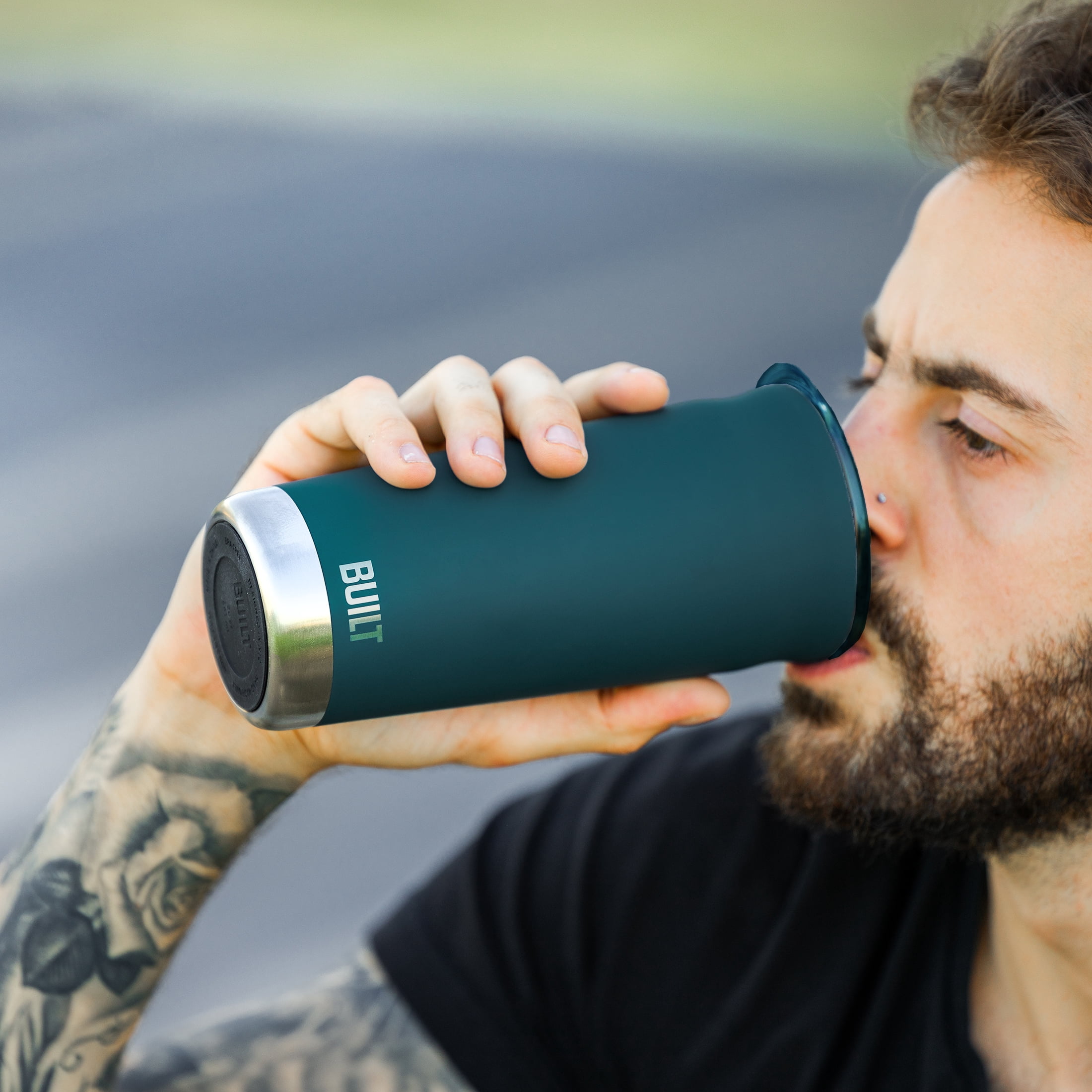 BUILT Torrent 20 oz Double-Wall Insulated Stainless Steel Tumbler Water Bottle, Teal