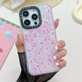thumbnail image 3 of Compatible with iPhone 14 Pro Luminous Case Glow in The Dark Noctiluncent Fluorescent Case for Women Girls Glitter Bling Sparkling Slim Soft Bumper Protective Shockproof Phone Cover, Pink, 3 of 13