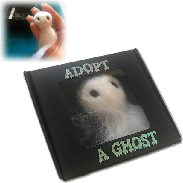 Adopt A Ghost - 2024 Nuevo pequeño fantasma de bolsillo súper lindo con un pequeño pergamino, muñeca espeluznante de fieltro de lana de Halloween, regalo divertido para amigos y familiares que aman l