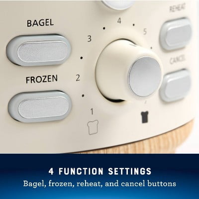 2-Slice Toaster Stainless Steel With Extra-Wide Slots Oat Milk: Bagel & Bread Toaster, 1000W, Spot Clean