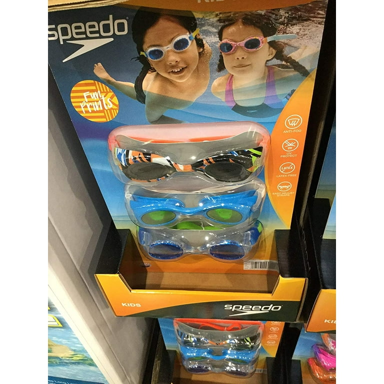 Speedo Kids Swim Goggles Triple Goggle Pack Fun Prints (Green