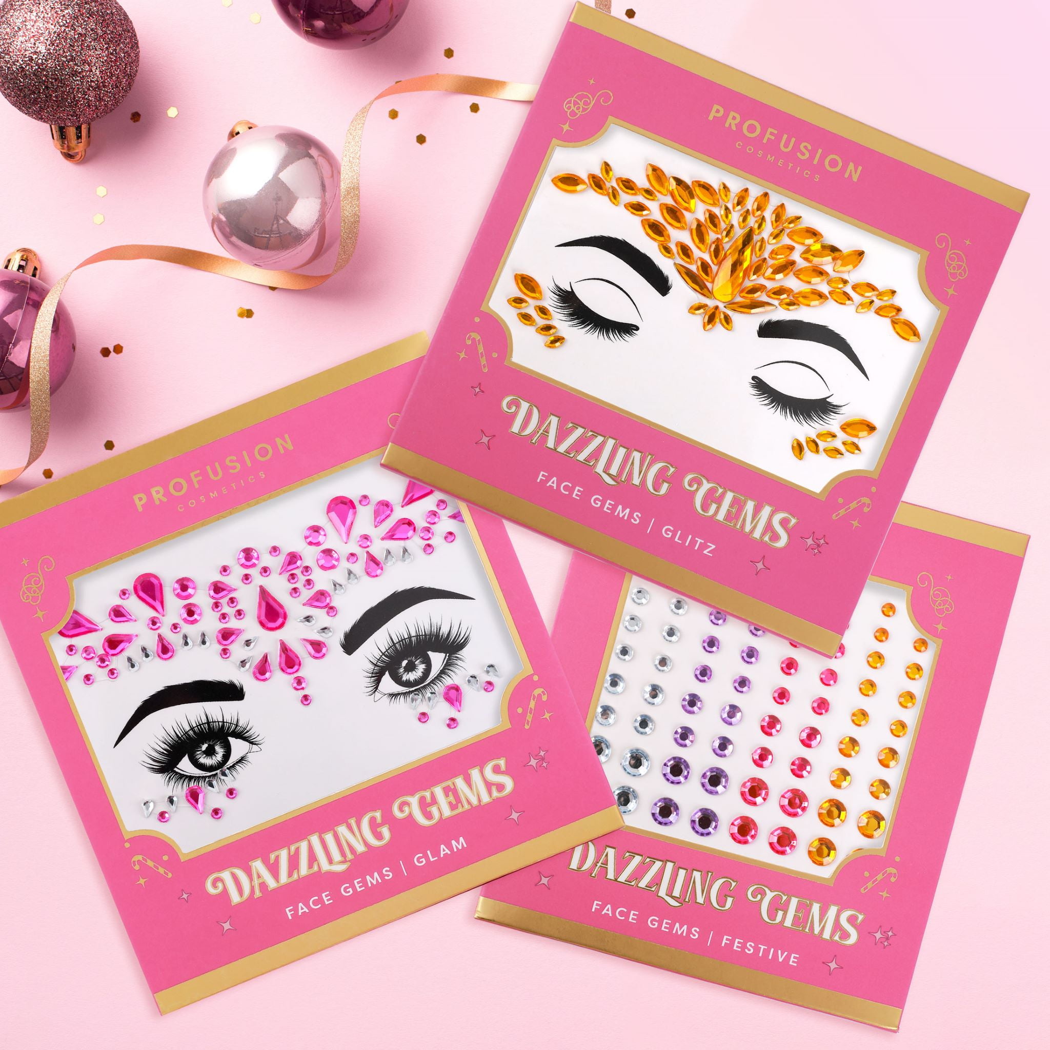 Profusion Cosmetics Pink Dazzling Face and Body Gems - Glam