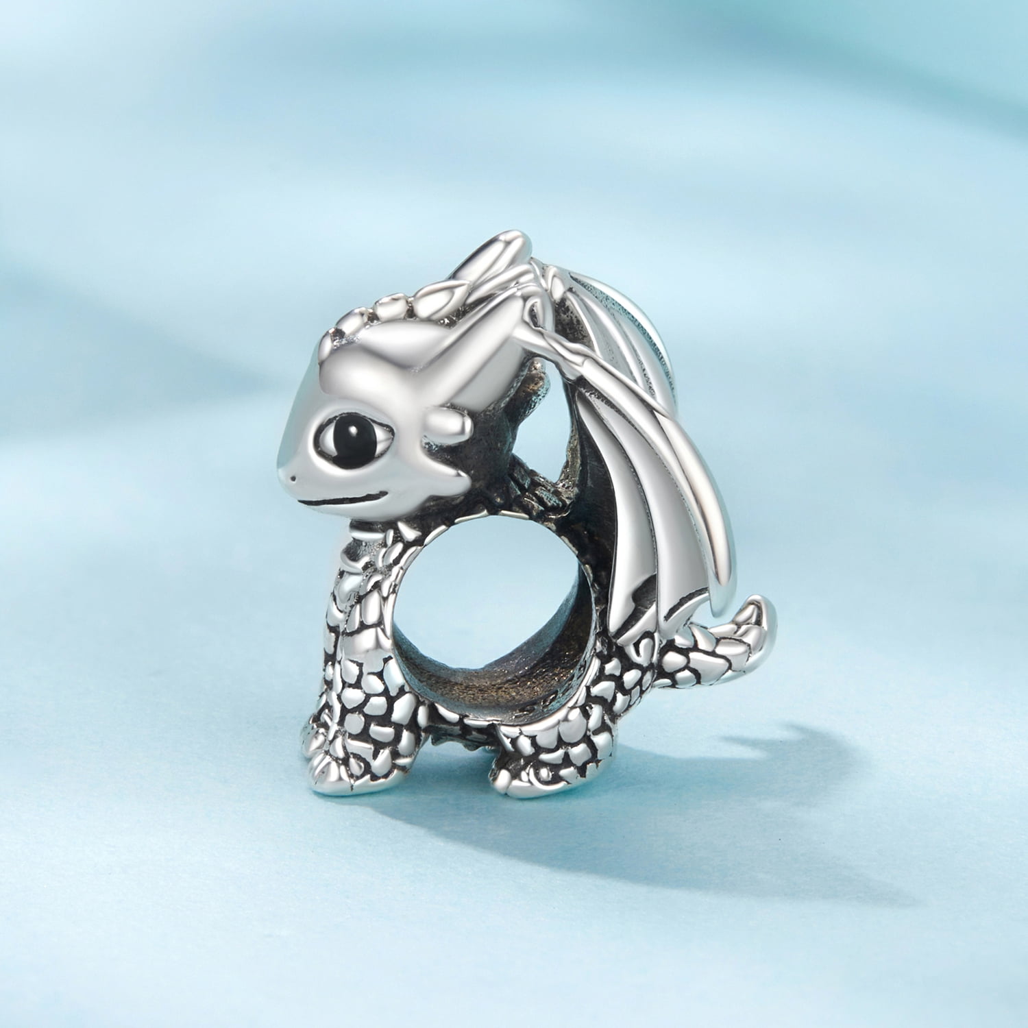 Flying Dragon Charm 925 Sterling Silver Charm,Charm for Bracelets , Perfect Gift for Women