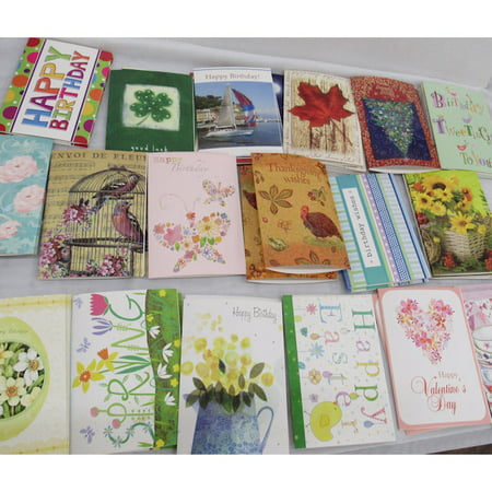 Birthday and Seasonal Cards 50 with Envelopes Count Value