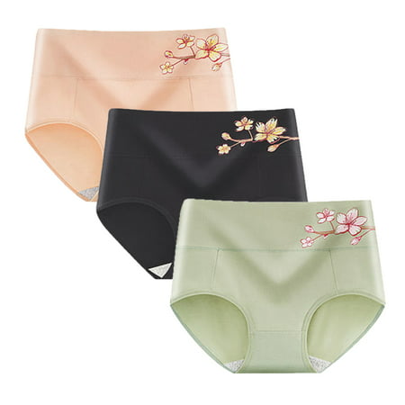 

Xmarks Women Underwear High Waist Cotton Briefs 3 Pack Ladies Panties Tummy Control Panty Full Coverage Multipack XXL
