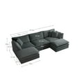 thumbnail image 3 of U-Shaped Chenille Sectional Sofa 5-Seater Modular Sofa Minimalist Cloud Couch Design with 2 Reversible Ottomans, Convertible Corner Couch for Living Room, 3 of 12