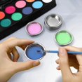 thumbnail image 4 of 12pcs Makeup Palette Stainless Steel Small Round Paint Tray Artist Watercolours Paint Mixing Palett, 4 of 5