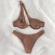thumbnail image 4 of Traje de baño para mujer, bikini de dos piezas con hombros descubiertos y soporte de acero, color liso, trajes de baño para mujer, conjuntos de bikini para mujer, trajes de baño de bikini para mujer, 4 of 5