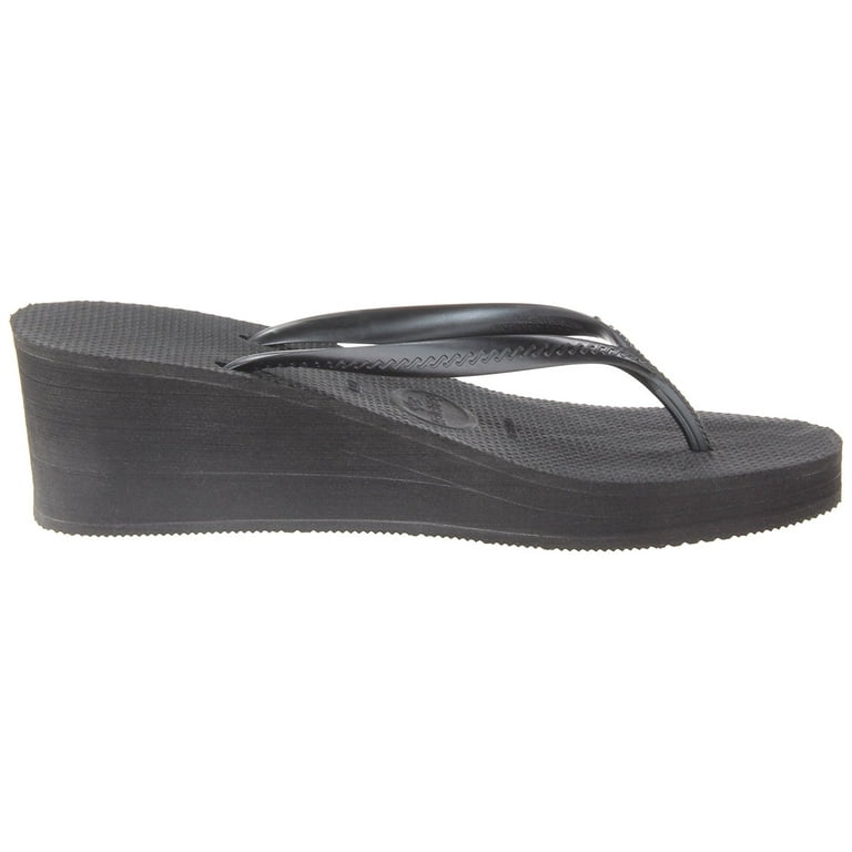 Havaianas Womens High Fashion Sandal Flip Flop - Black - 36