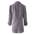 thumbnail image 5 of Quealent Pea Coats For Women Wool Blend Thicken Stand Collar Single Breasted Trench Coat Fashion A-Line Fall Winter Jackets Gray for Size L, 5 of 6